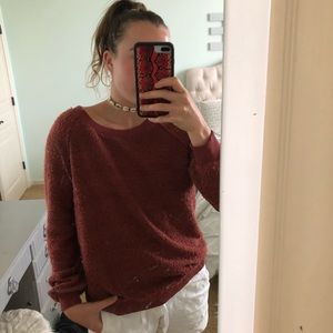 Dark orange sweater top